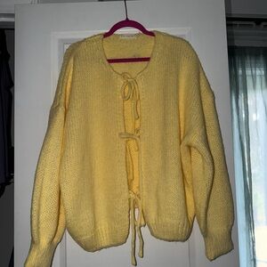 NWT By Together Yellow Tie-Front Women's Sweater